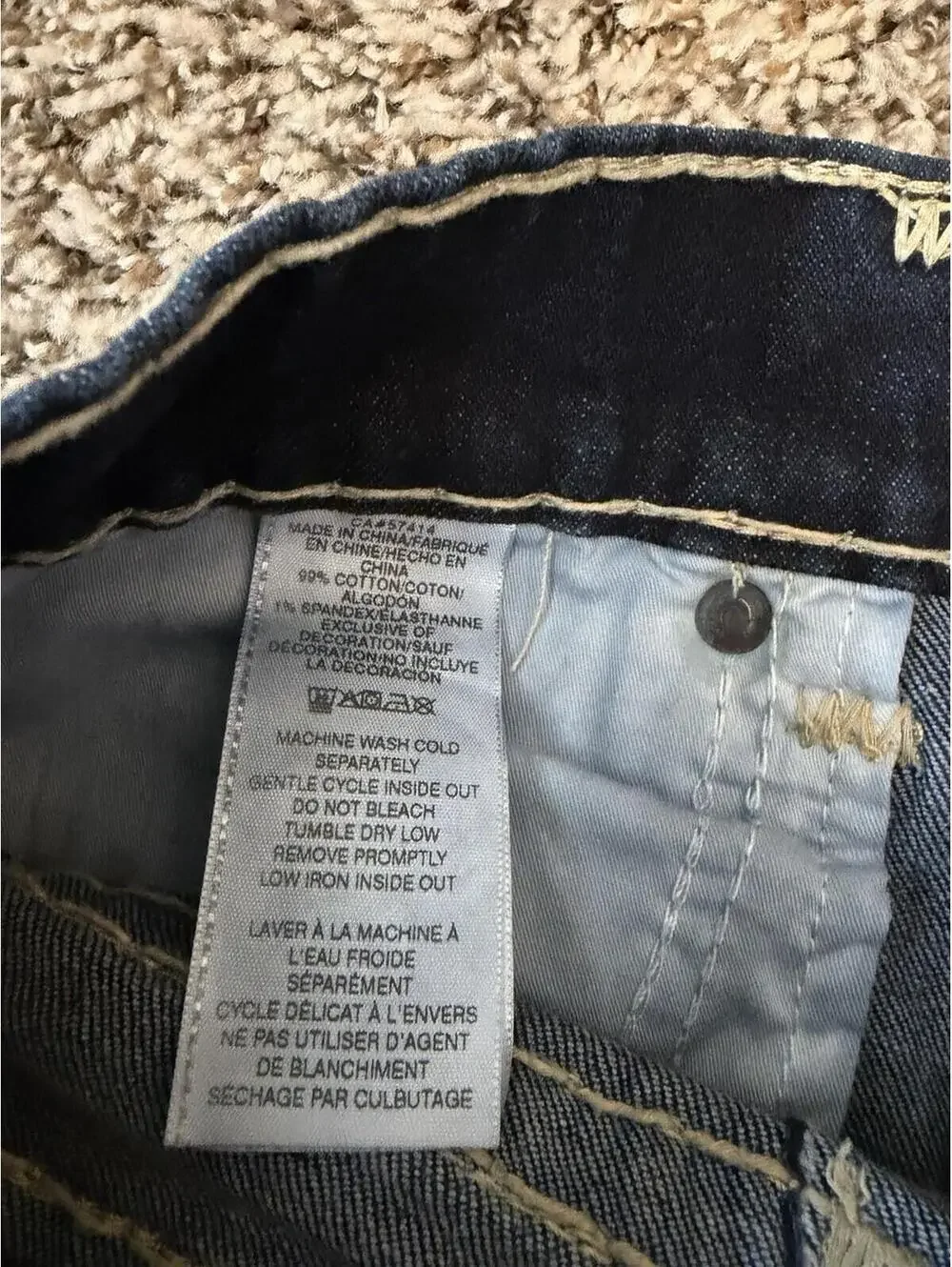 True Religion Rocco Relaxed Skinny Jeans Men’s Size 31 Horseshoe Stitched Flap